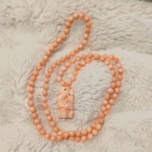 Vintage angel skin coral necklace